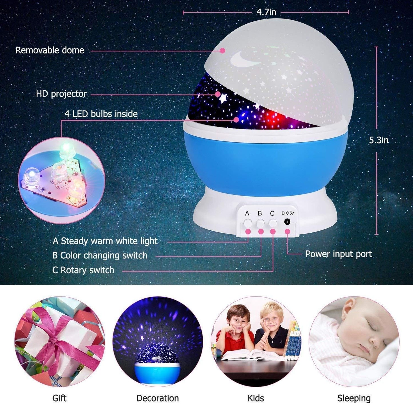 Moon Star Night Light